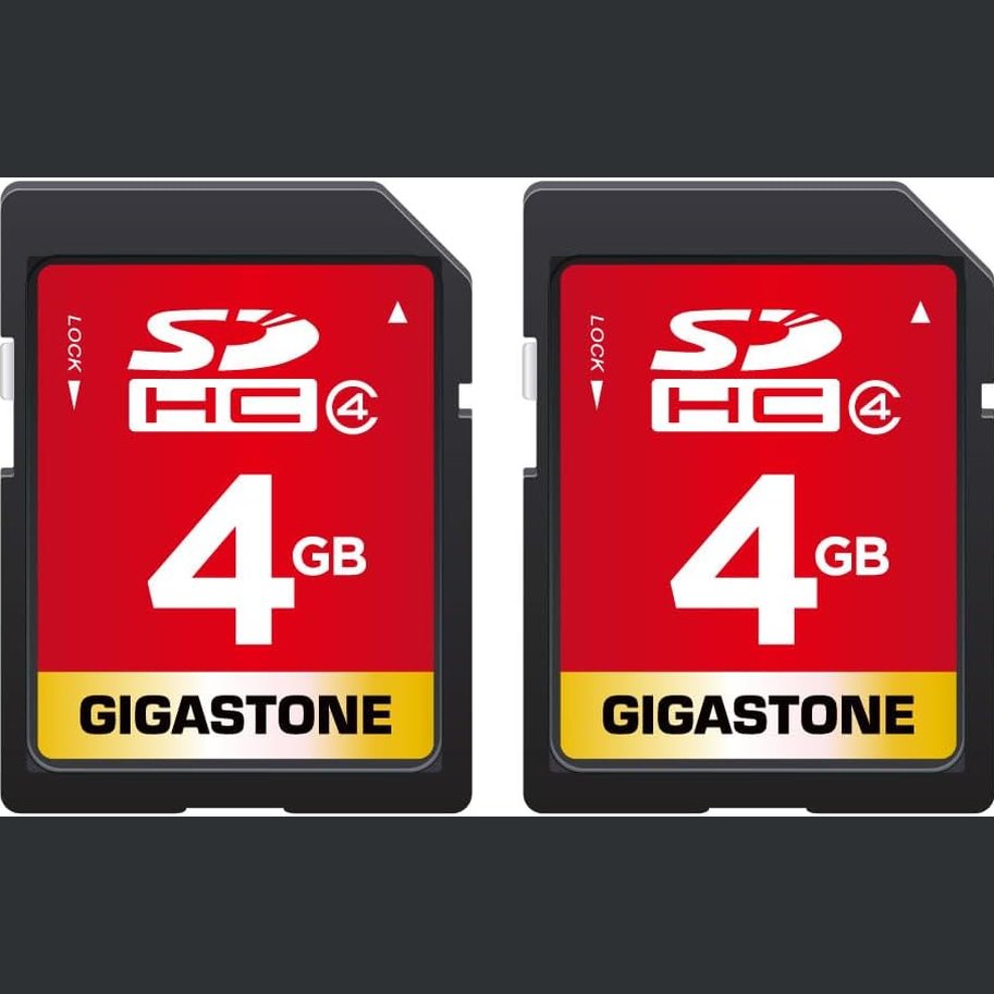 268888 - GIGASTONE Kartë Memorie 4GB SDHC, pako me 2 karta, Seria Prime, Klasa 4, me 2 kuti mbrojtëse