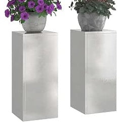 334517 - VIDAXL Mbajtëse Bimësh 2 copë Argjend 24 x 24 x 55 cm Çelik Inoks