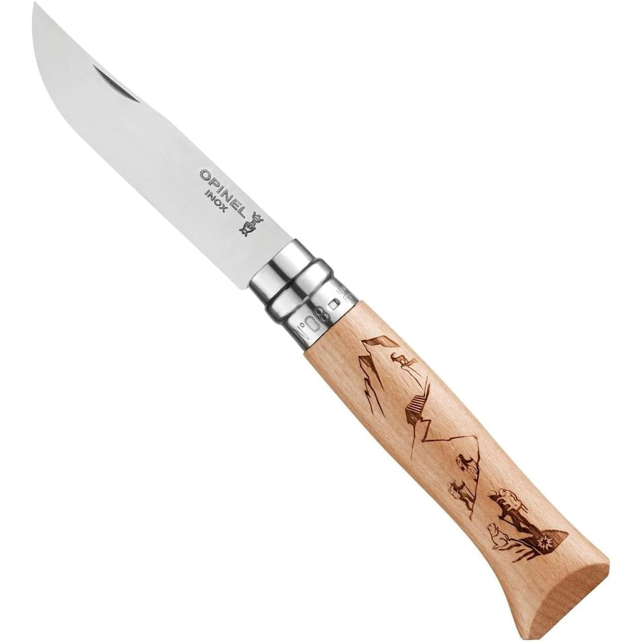 162932 - OPINEL N°08 Montaña, Ngjyra Kafe, 19.3 cm