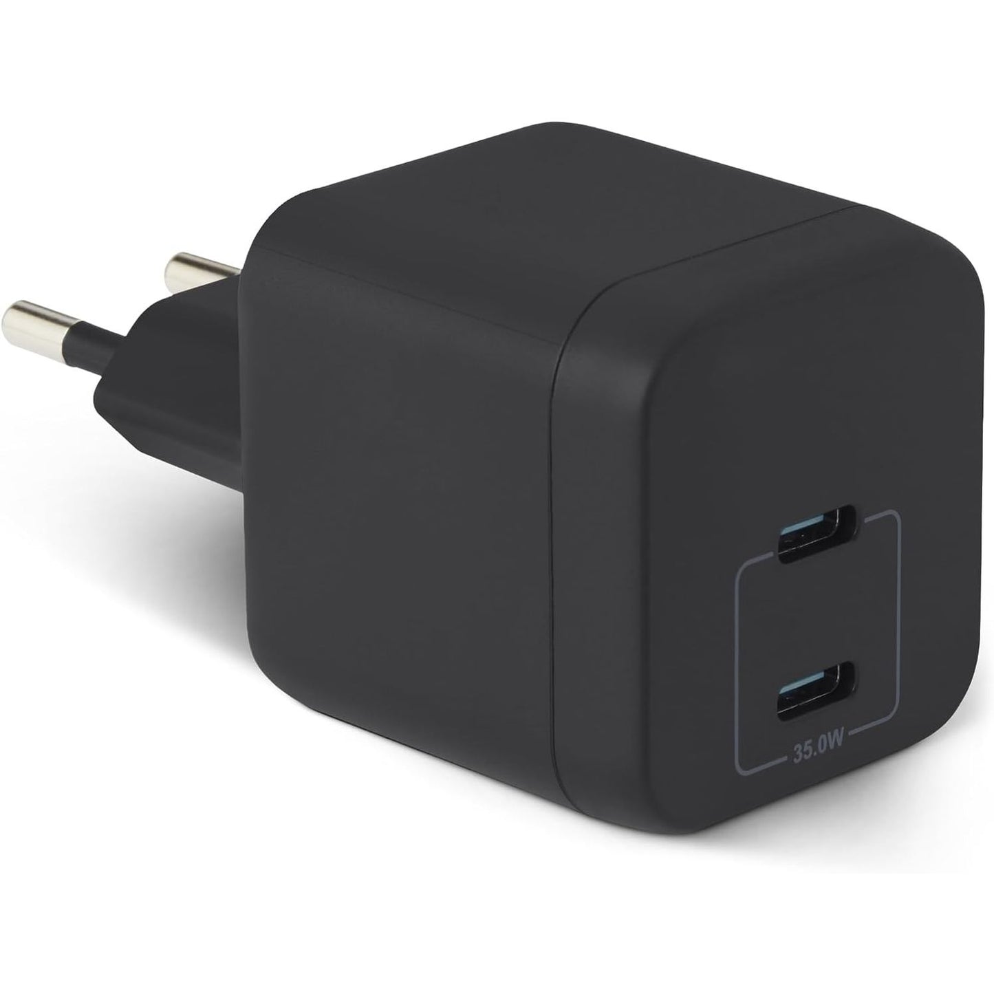 320218 - AMAZON BASICS Karikues muri USB-C, 35W, 2 porta, me teknologji Nano-GaN, i zi