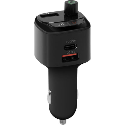 274005 - TECHNISAT VIOLA FMT 1 - Përshtatës FM Bluetooth për Makinë, 12–24 V, Sistem pa duar me ekran LED, USB QC 3.0, Funksion karikimi 20W PD, Riprodhim MP3/WMA/WAV, Anulim jehone dhe zhurme
