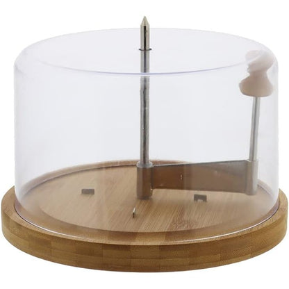 214806 - KESPER Prerës djathi me kapak, Materiali: Bambu, plastikë, Përmasat: ø 22 cm x 14 cm