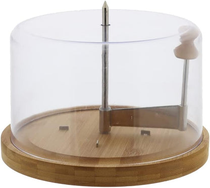 252063 - KESPERS | PRERËS DJATHI ME KAPAK, Materiali: Bambu, Plastikë, Përmasat: ø 22 cm x 14 cm, Ngjyra: Kafe