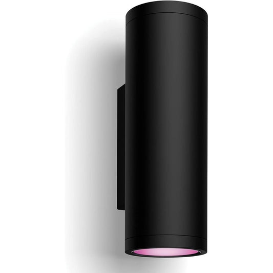 170023 - PHILIPS HUE Dritë muri LED inteligjente jashtë (1,180 lm), Appear Colour, e zezë, 1 pako, sistemi i ndriçimit me errësim dhe 16 milionë ngjyra, kontroll zanor dhe aplikacion