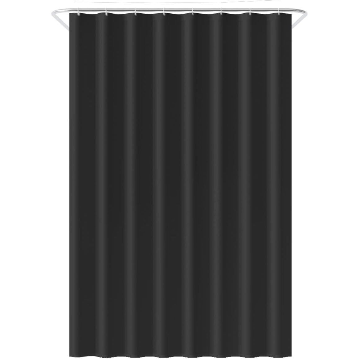 198478 - LOTI LIVING Perde Dushi 120x200cm, Rezistente ndaj Mykut dhe Ujit, Material Poliesteri, Skaj i Peshuar, Grepa të Përfshira, E Zezë