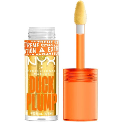 297551 - NYX Professional Makeup Duck Plump Lip Lacquer, ngjyrë intense, shumë i pigmentuar, përfundim ultra me shkëlqim, me vaj xhenxhefili, vegan, nuanca: pikante e qartë
