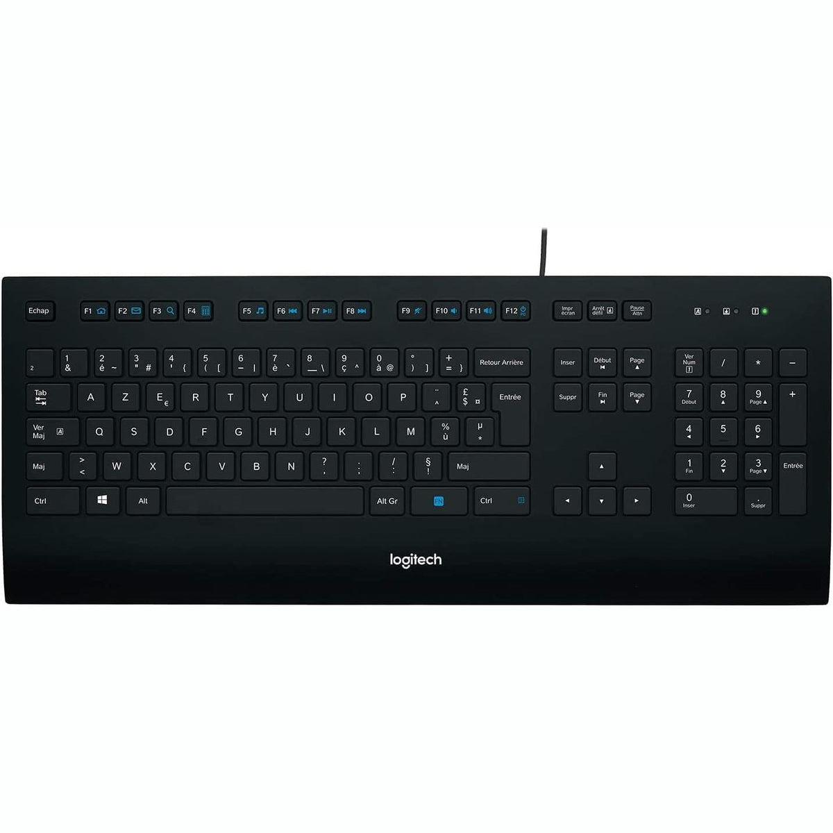 295247 - LOGITECH Tastierë K280e Pro me Tel për Biznes për Windows/Linux/Chrome, USB Plug-and-Play, Shkrim i Qetë, Madhësi e Plotë, Rezistent ndaj Derdhjeve, Frëngjisht AZERTY - E Zezë