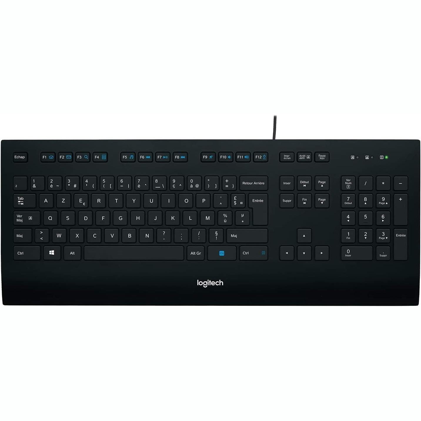266525 - LOGITECH Tastierë K280e Pro me Tel për Windows/Linux/Chrome, USB Plug-and-Play, Madhësi e Plotë, Frëngjisht AZERTY - E Zezë