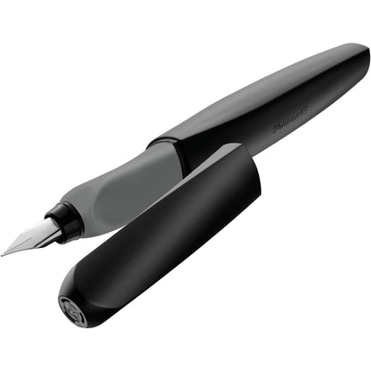 269251 - PELILKAN Stilograf Twist, majë çeliku inox, gjerësi mesatare, përfshirë fishekun e bojës, i zi
