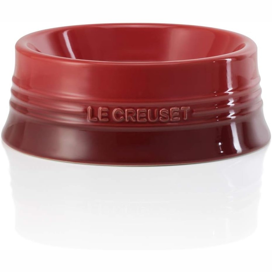 221527 - LE CREUSET Enë për kafshë shtëpiake prej gresi, madhësia L, 22.8 x 8.4 cm, 850 ml, e kuqe qershie