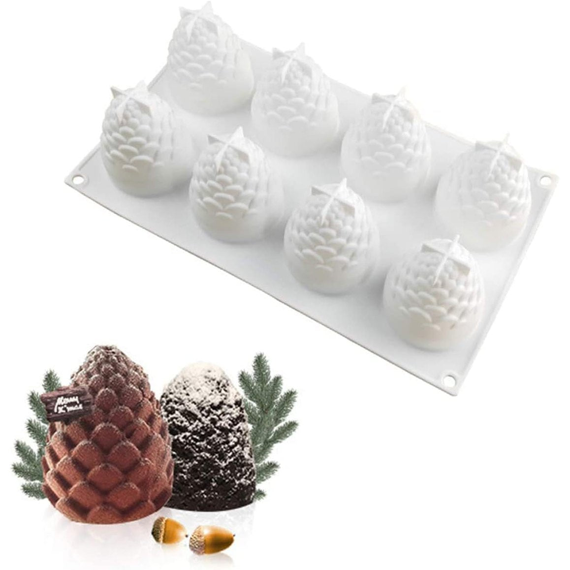 242777 - LATRAT Forma Rrjete Silikoni me Dizajn Boçe Pishe, Forma Musi Boçesh Pishe 3D për Krishtlindje, Dekorim Tortash, Pelteje, Karamelesh, Çokollate, Sapuni, Kuba Akullore etj., e Bardhë