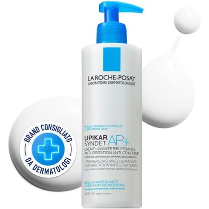 297244 - LA ROCHE-POSAY XHEL DUSHI RIMBUSHËS, 400 ml, Për Lëkurë Jashtëzakonisht të Thatë dhe të Prirur ndaj Ekzemës, I Përshtatshëm për Foshnja dhe Fëmijë, Me Niacinamidë dhe Aqua Posae Filiformis