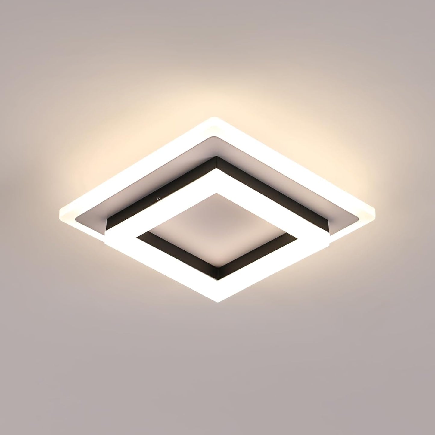 227388 - SENQIU Dritë Tavani LED, Llambë Tavani Moderne 24W 2700LM, Drita Akrilike të Zeza, 4500K e Bardhë Neutrale