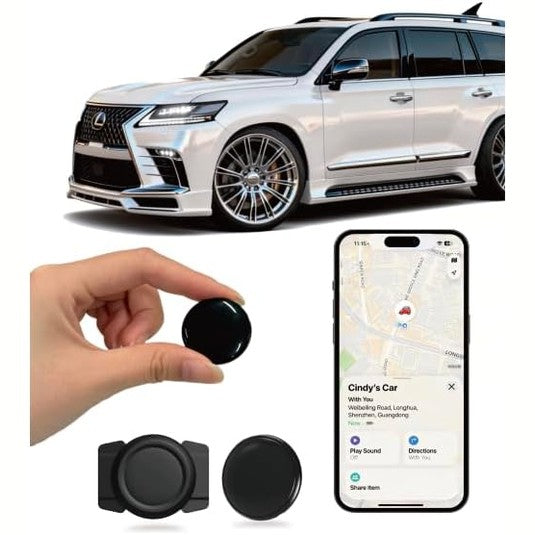 310506 - Gjurmues makinash me GPS për iPhone, i pajtueshëm me aplikacionin 'Find My', mini gjurmues për makina, biçikleta dhe motoçikleta, me kuti magnetike silikoni