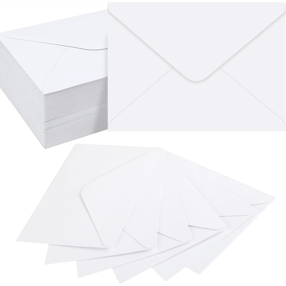 310490 - 100 copë zarfa letre kraft të bardha B6 13×18 - 120g/m² letër kraft e bardhë, me mbyllje gome