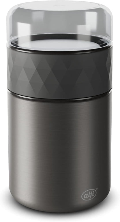 261583 - ENDLESS Gotë ushqimi alfi, 500ml, ngjyrë havjar e zezë, enë termike ushqimi prej çeliku inox, set me 3 pjesë, e izoluar kundër rrjedhjeve, mban ushqimin të ngrohtë për 5 orë, të ftohtë për 10 orë, e sigurt për lavastovilje, pa BPA