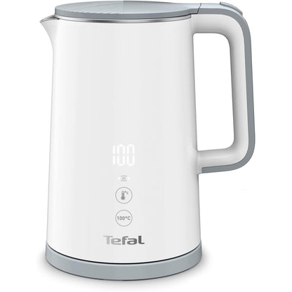 162196 - TEFAL KO6931 Sense Çajnik, Kapacitet 1.5L, Ekran Dixhital, 5 Cilësime Temperature, Bazë e Rrotullueshme 360°, Tregues i Nivelit të Ujit, Filtër i Lëvizshëm i Gëlqeres, Funksion Mbajtje Ngrohtësie për 30 Minuta, 1800W, i Bardhë
