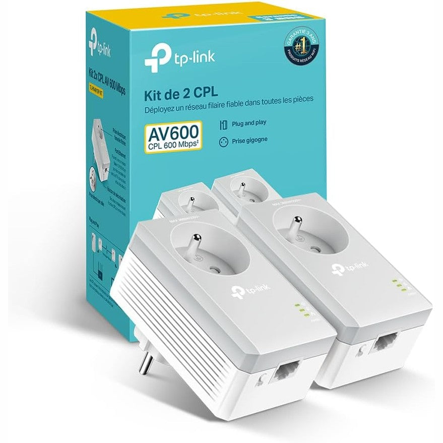 319749 - TP-LINK TL-PA4015P KIT (FR) Adaptor Powerline 600Mbps, HomePlug AV2, Prizë e Integruar Energjie, Portë Ethernet, OneMesh
