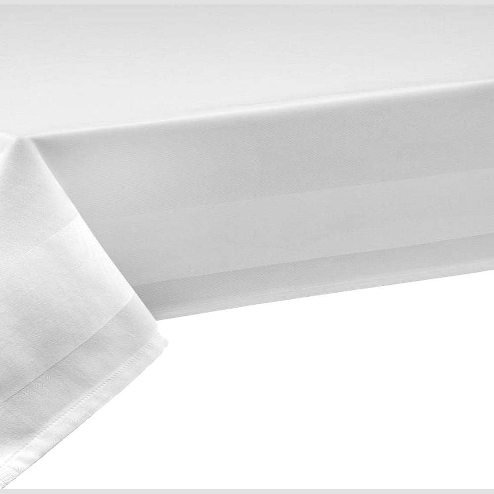 217507 - Mbulesë tavoline Damask 100% pambuk, e bardhë, drejtkëndëshe, 160 x 360 cm, fije e përdredhur dyfish me cilësi të lartë