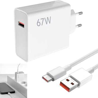 269596 - Karikues i shpejtë 67W me kabllo USB-C 1m, i pajtueshëm me Mi 14/13T/13/13 Pro/12/11/10 Note 13/12/11/10/9 Poco F5/F5 Pro/X4/X5