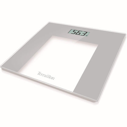 301017 - TERRAILLON TP1000 - Peshore elektronike banjoje, 30cm x 30cm, Kapacitet 150kg, Rritje 100g, Qelq