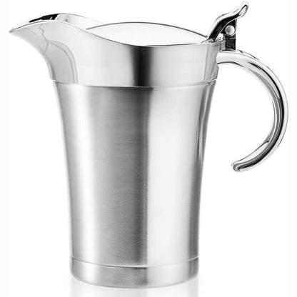 223841 - VARKË TERMIKE për salcë prej çeliku inox premium, e izoluar dyfish, enë elegante prej argjendi për salcë, kapacitet 750 ml