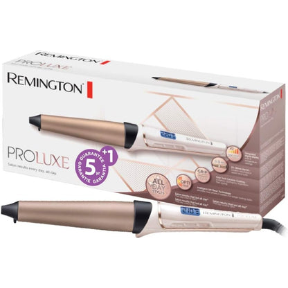 289782 - REMINGTON Hekur kaçurrelash për kaçurrela të mëdha [Konike 25-38 mm] PROluxe Digital, Teknologjia OPTIheat, Veshje qeramike Grip-Tech, Ekran LCD 120-210°C, CI91X1