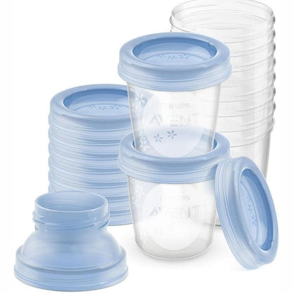 290428 - PHILIPS AVENT Set enësh për ruajtjen e qumështit të gjirit (10 enë + 10 kapakë + 2 adaptorë)
