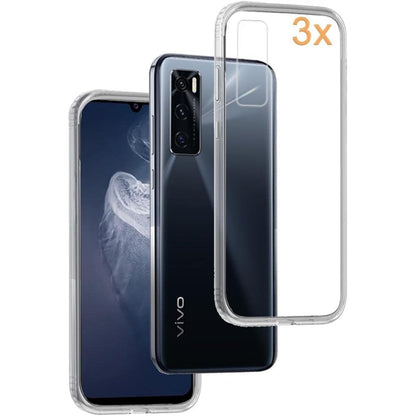 300190 - REY Mbështjellëse xheli transparente 3X për Vivo V20 SE - Y70, ultra e hollë 0.33 mm, me rezistencë të lartë dhe silikon TPU fleksibël