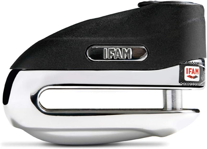 288831 - IFAM Kyç me disk për frena motori Road100, 10 mm, ngjyrë kromi, çelik i forcuar, kyçje automatike, 2 çelësa standardë dhe 1 LED.
