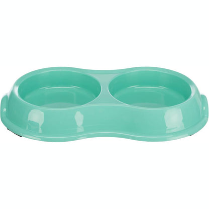 216908 - TRIXIE Tas i dyfishtë, plastik, 2 x 0.2 l, Ø 11 cm, 26 x 4 x 14 cm