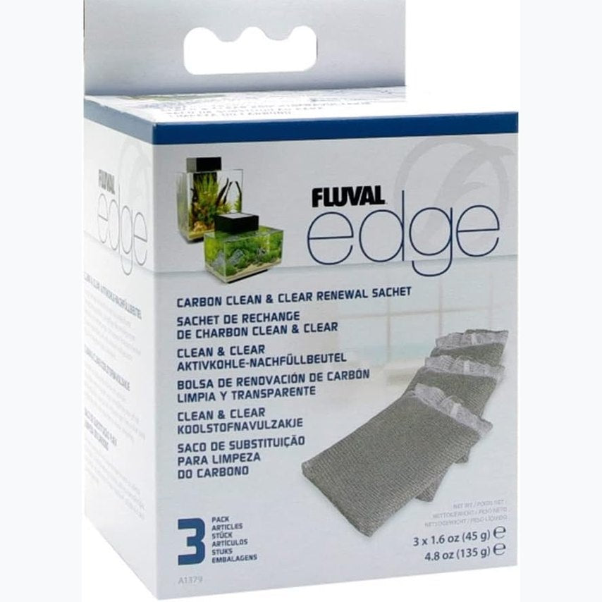 224999 - Fishek filtri me karbon të aktivizuar Fluval Clean and Clear | I përshtatshëm për akuariumet Fluval Edge | Pako me 3 copë