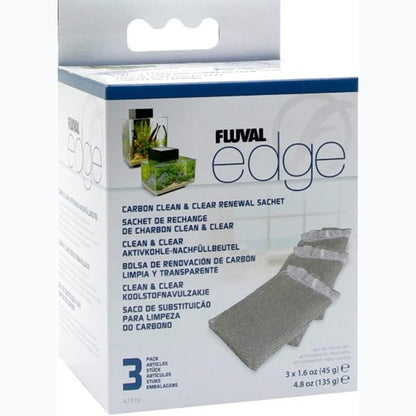 224999 - Fishek filtri me karbon të aktivizuar Fluval Clean and Clear | I përshtatshëm për akuariumet Fluval Edge | Pako me 3 copë