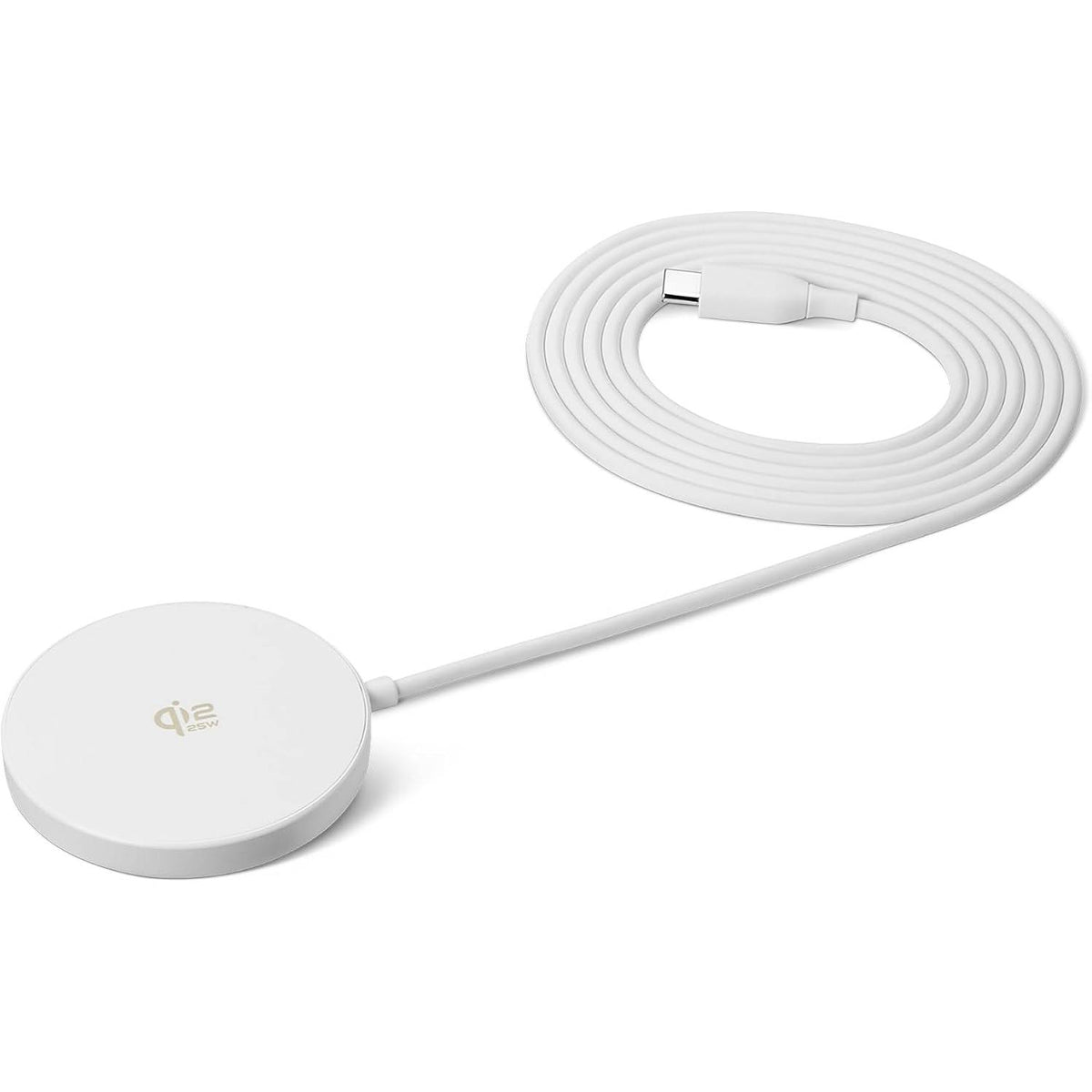 296107 - KARIKUES PA TEL AMAZON BASICS 25W, I ÇERTIFIKUAR QI2.2, I PAJTUESHËM ME MAGSAFE PËR IPHONE 17/16/15/14/13/12, I PAJTUESHËM ME MAGNET PËR TELEFONAT INTELIGJENTË ANDROID DHE GOOGLE, I BARDHË (PËRSHTATËSI NUK PËRFSHIHET)