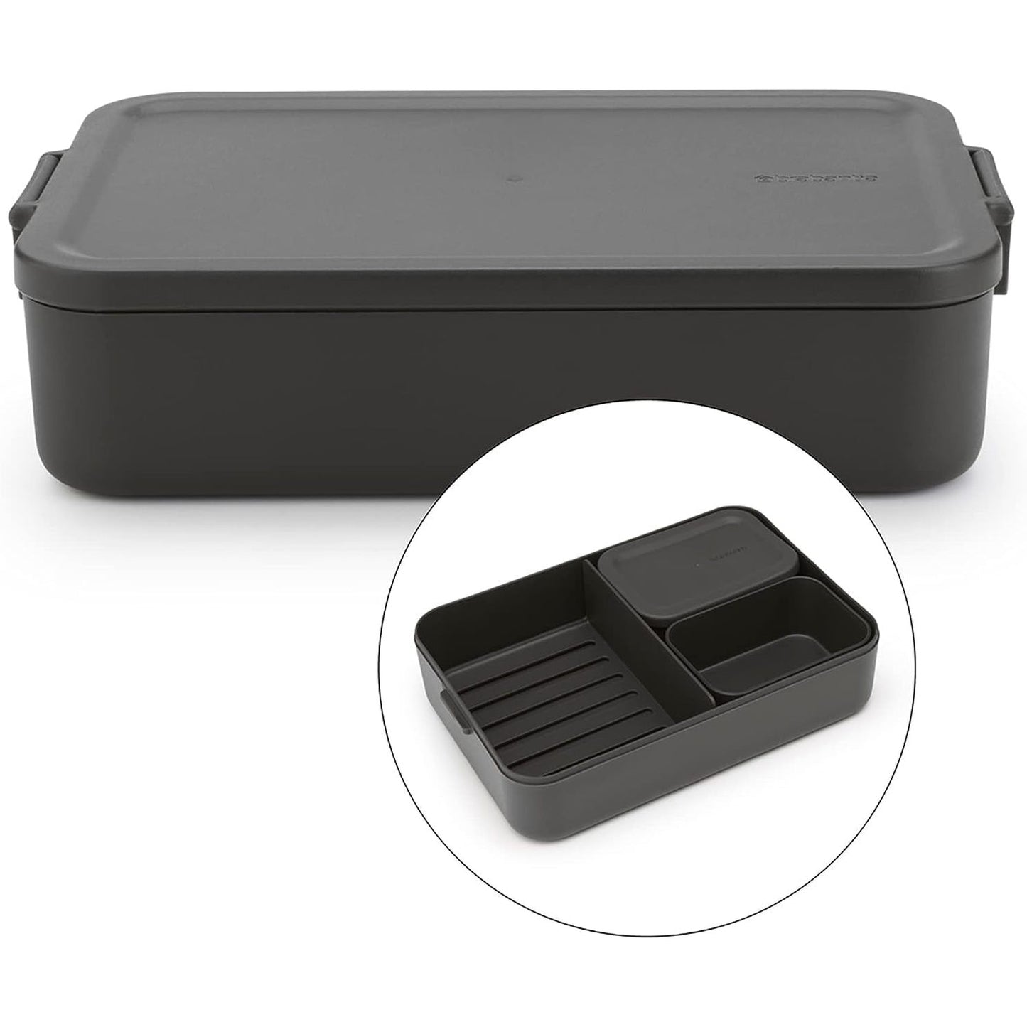 247754 - BRABANTIA Kuti Dreke Make & Take Bento, e madhe, ndarje të lëvizshme, 25.5 x 16.7 x 6.2 cm, gri e errët