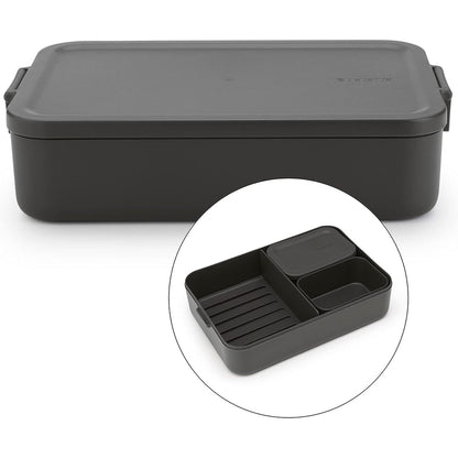 247754 - BRABANTIA Kuti Dreke Make & Take Bento, e madhe, ndarje të lëvizshme, 25.5 x 16.7 x 6.2 cm, gri e errët
