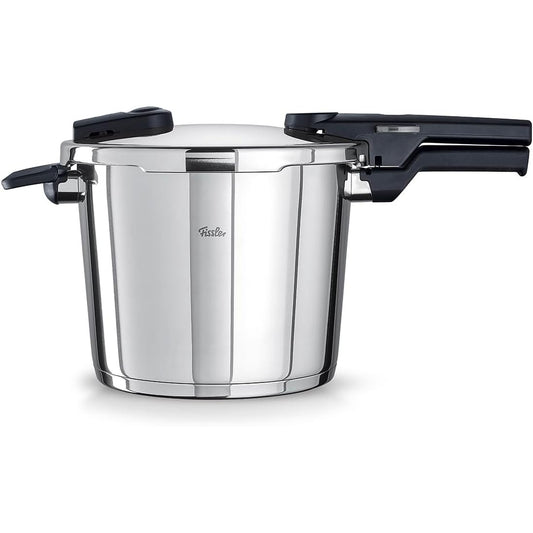 167300 - FISHLER VITAQUICK Tenxhere me Presion prej Çeliku Inoks 6L, 22 cm, 2 Nivele Gatimi, E Përputhshme me Induksionin, Prodhuar në Gjermani