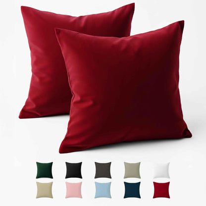 234578 - DREAMZIE Mbulesë jastëku 40x40cm Pambuk Perkal (Set prej 2 copësh) - Ngjyrë burgundy - Endur dendur me 57 fije/cm² - E çertifikuar Oeko Tex