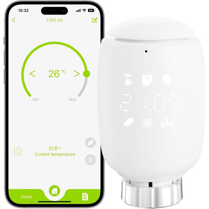 251256 - Termostat inteligjent Zigbee 3.0 për radiator, kontroll temperaturë me aplikacion Tuya/Smart Life, i pajtueshëm me Amazon Alexa/Google Home