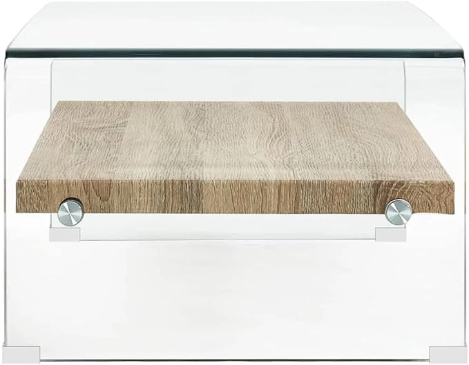 265573 - vidaXL Tavolinë e Ulët Transparente, 98 x 45 x 31 cm, Xham i Temperuar