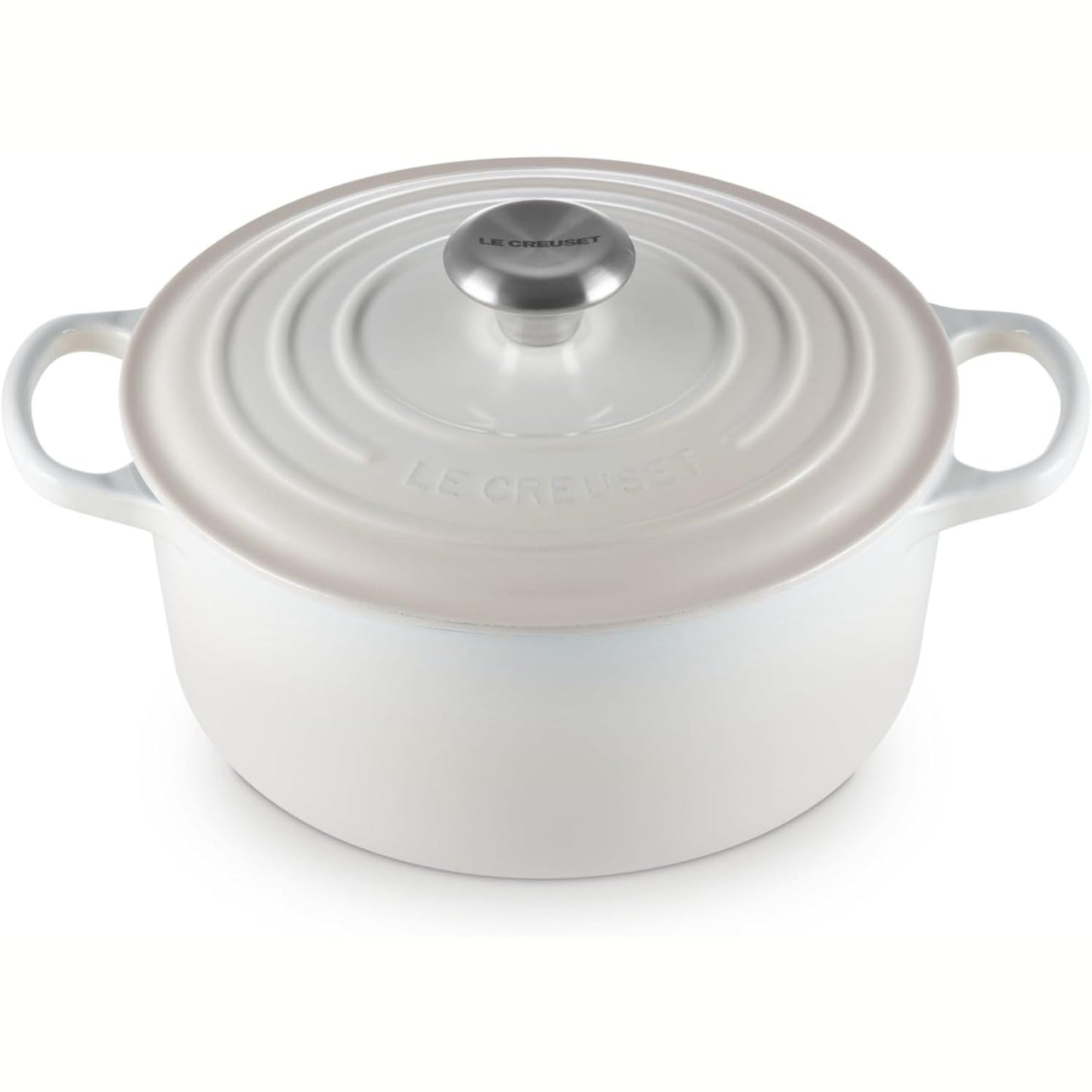 221015 - LE CREUSET Ena për pjekje prej gize të emaluar Signature me kapak, 24 cm, e rrumbullakët, 4.2 L, 4.305 kg, marengë, 21177247164430