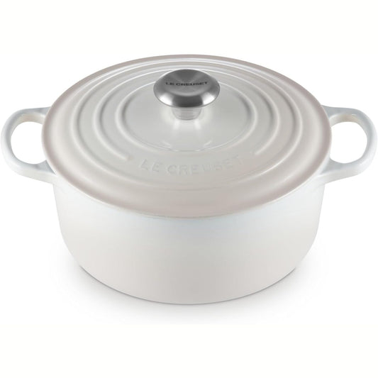 221015 - LE CREUSET Ena për pjekje prej gize të emaluar Signature me kapak, 24 cm, e rrumbullakët, 4.2 L, 4.305 kg, marengë, 21177247164430