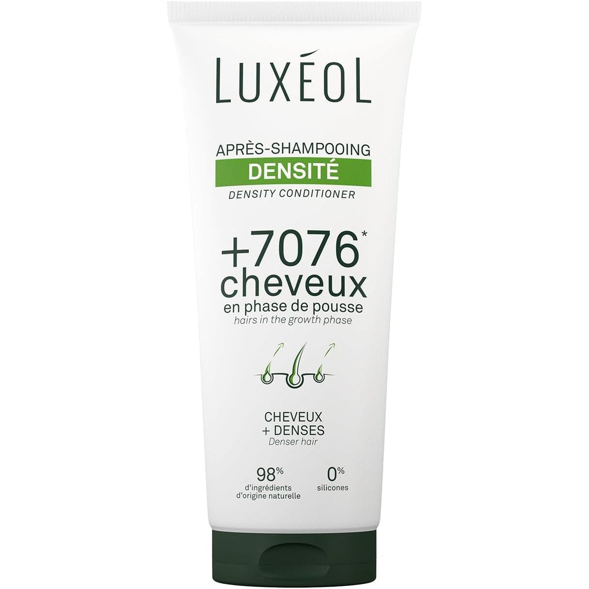 317898 - LUXEOL - Balsam Dendësie - +7076 Qime në Fazën e Rritjes - Rrit Dendësinë e Flokëve - 98% Përbërës me Rrjedhje Natyrale - Pa Silikon - 200 ml
