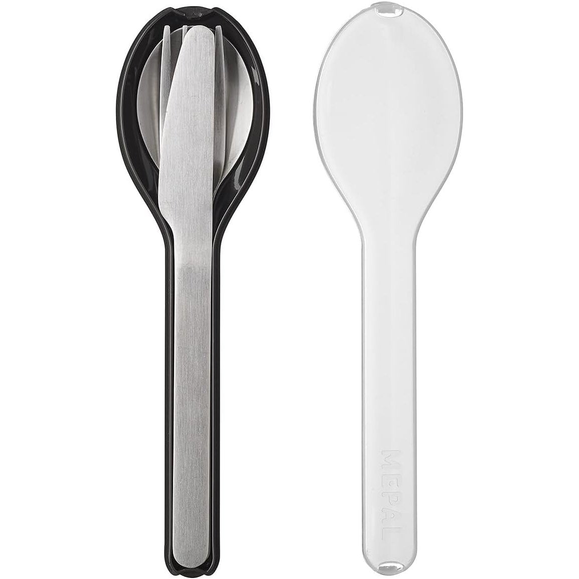 224332 - MEPAL Set takëmesh Ellipse 3 pjesë - Thikë, pirun dhe lugë - Çelik inox - Ngjyrë nordike e zezë