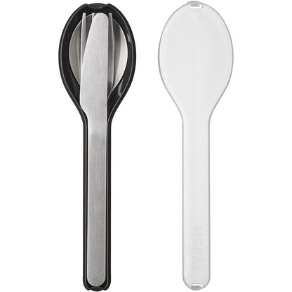 224332 - MEPAL Set takëmesh Ellipse 3 pjesë - Thikë, pirun dhe lugë - Çelik inox - Ngjyrë nordike e zezë