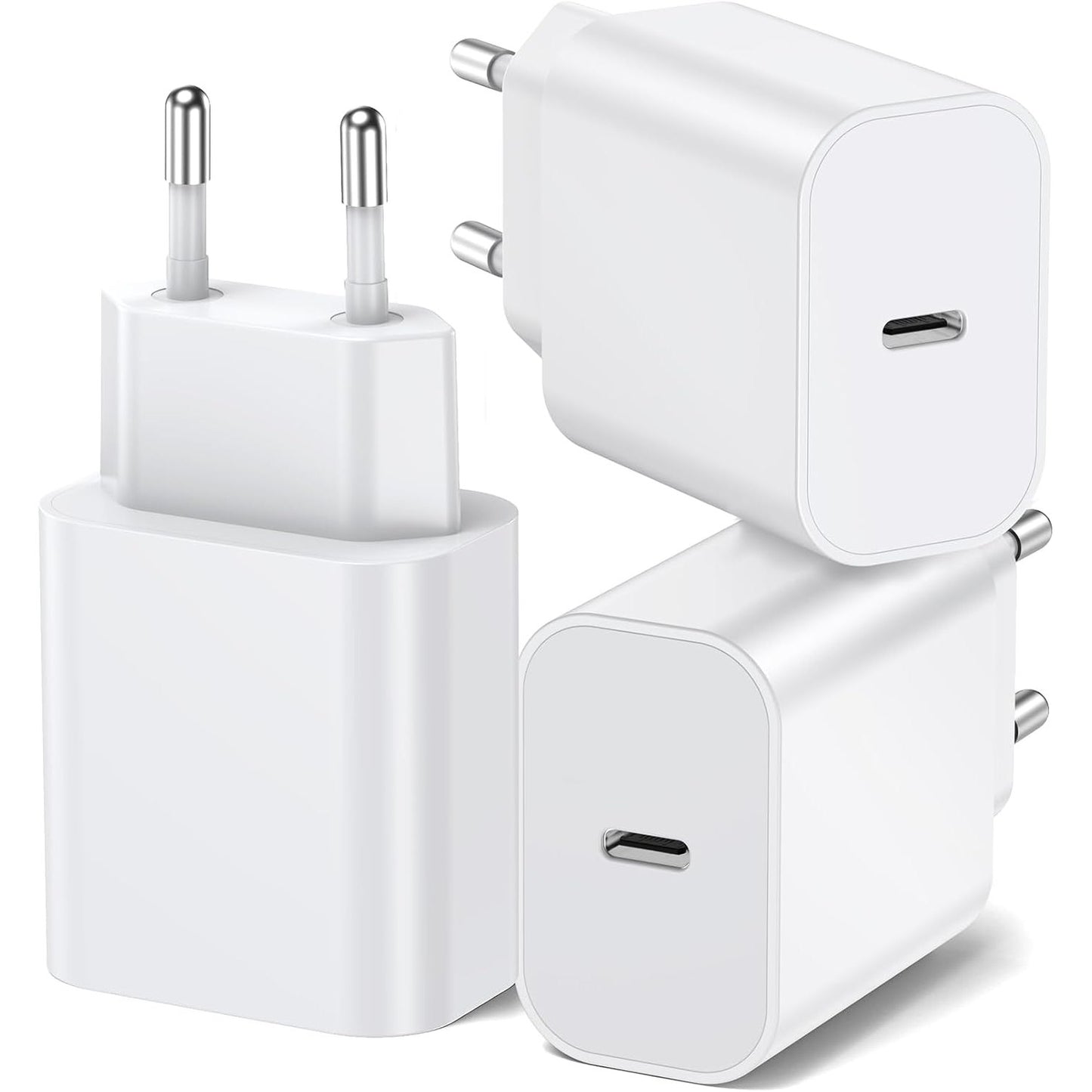 268917 - BHHB Karikues USB C 20W, Adaptor Energjie për Apple, Prizë e Shpejtë USB C për iPhone 17/16/15/14/13 Plus Pro Max Mini, AirPods iPad, Samsung Galaxy S25/24/23 (Pako me 3)