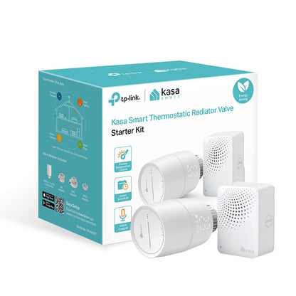 268013 - TP-LINK Kit Fillestar për Termostatin Inteligjent të Radiatorit, valvul inteligjente, ekran LED, kursim energjie, funksionon me Alexa dhe Google Home, pa urë