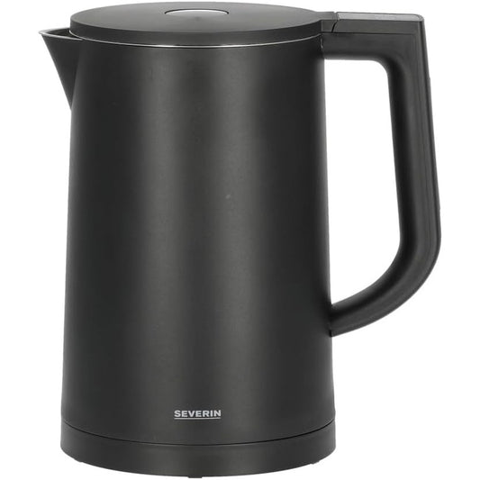 162174 - SEVERIN Çajnik Elektrik, 1.7L, 2200W, Cool-Touch, Kontrolli i Temperaturës, Mbajtje Ngrohtë, Fikje Automatike, Madhësi: 24.0 x 14.5 x 23.5cm, Ngjyra: e Zi/Çelik Inox - Modeli WK 3484