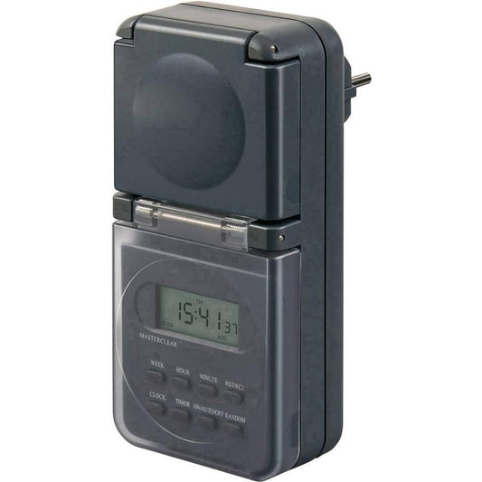 164014 - BRENNENSTUHL Kohëmatës Dixhital Javor IP44, Prizë për Kohëmatës Dixhital, Mbrojtje e Shtuar nga Kontakti, Përdorim për Jashtë, Ngjyra Antracit