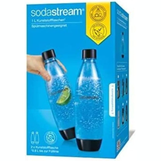 197932 - SODASTREAM - Shishe Plastike FUSE, 0.8L pa BPA, e Zezë, e Përshtatshme për Lavastovilje, e Pajtueshme me DUO, E-DUO, Terra dhe të Tjera - Pako me 2 Copë